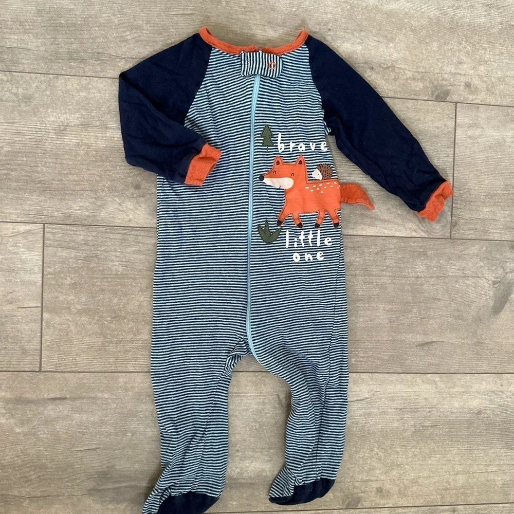 Gerber Fox Sleep and Play Zip Footies Baby Boy 3-6M